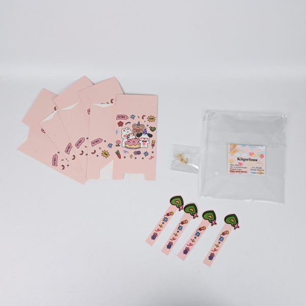 KitgorIouu Pink Paper Party Favors, Cute Animals Theme with Rabbit Bear Puppy Pattern for Parties Supplies Birthday Party